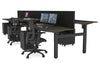 Just Right Height Adjustable 6 Person H-Bench Workstation - Black Frame [1600L x 800W with Cable Scallop] - Thumbnail 80 