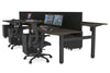 Just Right Height Adjustable 6 Person H-Bench Workstation - Black Frame [1600L x 800W with Cable Scallop] - Thumbnail 79 