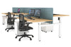 Just Right Height Adjustable 6 Person H-Bench Workstation - White Frame [1200L x 800W with Cable Scallop] - Thumbnail 32 