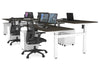 Just Right Height Adjustable 6 Person H-Bench Workstation - White Frame [1200L x 800W with Cable Scallop] - Thumbnail 123 
