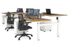 Just Right Height Adjustable 6 Person H-Bench Workstation - White Frame [1200L x 800W with Cable Scallop] - Thumbnail 108 