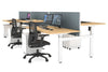 Just Right Height Adjustable 6 Person H-Bench Workstation - White Frame [1200L x 800W with Cable Scallop] - Thumbnail 46 