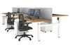 Just Right Height Adjustable 6 Person H-Bench Workstation - White Frame [1200L x 800W with Cable Scallop] - Thumbnail 50 