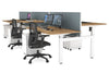 Just Right Height Adjustable 6 Person H-Bench Workstation - White Frame [1200L x 800W with Cable Scallop] - Thumbnail 69 