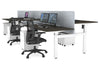 Just Right Height Adjustable 6 Person H-Bench Workstation - White Frame [1200L x 800W with Cable Scallop] - Thumbnail 73 