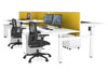 Just Right Height Adjustable 6 Person H-Bench Workstation - White Frame [1200L x 800W with Cable Scallop] - Thumbnail 18 