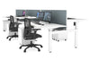 Just Right Height Adjustable 6 Person H-Bench Workstation - White Frame [1200L x 800W with Cable Scallop] - Thumbnail 25 