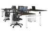 Just Right Height Adjustable 6 Person H-Bench Workstation - White Frame [1200L x 800W with Cable Scallop] - Thumbnail 122 