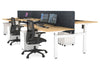 Just Right Height Adjustable 6 Person H-Bench Workstation - White Frame [1200L x 800W with Cable Scallop] - Thumbnail 30 