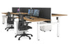 Just Right Height Adjustable 6 Person H-Bench Workstation - White Frame [1200L x 800W with Cable Scallop] - Thumbnail 120 