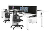 Just Right Height Adjustable 6 Person H-Bench Workstation - White Frame [1200L x 800W with Cable Scallop] - Thumbnail 15 