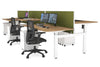 Just Right Height Adjustable 6 Person H-Bench Workstation - White Frame [1200L x 800W with Cable Scallop] - Thumbnail 114 