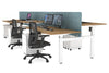 Just Right Height Adjustable 6 Person H-Bench Workstation - White Frame [1200L x 800W with Cable Scallop] - Thumbnail 54 