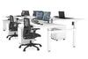 Just Right Height Adjustable 6 Person H-Bench Workstation - White Frame [1200L x 800W with Cable Scallop] - Thumbnail 13 