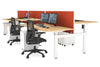 Just Right Height Adjustable 6 Person H-Bench Workstation - White Frame [1200L x 800W with Cable Scallop] - Thumbnail 38 
