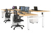 Just Right Height Adjustable 6 Person H-Bench Workstation - White Frame [1200L x 800W with Cable Scallop] - Thumbnail 34 