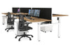Just Right Height Adjustable 6 Person H-Bench Workstation - White Frame [1200L x 800W with Cable Scallop] - Thumbnail 59 