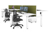 Just Right Height Adjustable 6 Person H-Bench Workstation - White Frame [1200L x 800W with Cable Scallop] - Thumbnail 21 