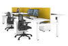Just Right Height Adjustable 6 Person H-Bench Workstation - White Frame [1200L x 800W with Cable Scallop] - Thumbnail 19 