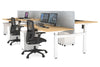 Just Right Height Adjustable 6 Person H-Bench Workstation - White Frame [1200L x 800W with Cable Scallop] - Thumbnail 28 