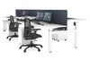 Just Right Height Adjustable 6 Person H-Bench Workstation - White Frame [1200L x 800W with Cable Scallop] - Thumbnail 10 