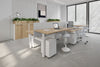 Just Right Height Adjustable 6 Person H-Bench Workstation - White Frame [1200L x 800W with Cable Scallop] - Thumbnail 4 