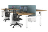 Just Right Height Adjustable 6 Person H-Bench Workstation - White Frame [1200L x 800W with Cable Scallop] - Thumbnail 55 