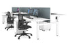 Just Right Height Adjustable 6 Person H-Bench Workstation - White Frame [1200L x 800W with Cable Scallop] - Thumbnail 24 