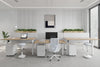 Just Right Height Adjustable 6 Person H-Bench Workstation - White Frame [1200L x 800W with Cable Scallop] - Thumbnail 2 