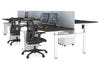 Just Right Height Adjustable 6 Person H-Bench Workstation - White Frame [1200L x 800W with Cable Scallop] - Thumbnail 72 