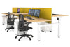 Just Right Height Adjustable 6 Person H-Bench Workstation - White Frame [1200L x 800W with Cable Scallop] - Thumbnail 98 