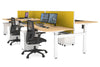Just Right Height Adjustable 6 Person H-Bench Workstation - White Frame [1200L x 800W with Cable Scallop] - Thumbnail 99 