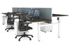 Just Right Height Adjustable 6 Person H-Bench Workstation - White Frame [1200L x 800W with Cable Scallop] - Thumbnail 90 