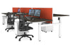 Just Right Height Adjustable 6 Person H-Bench Workstation - White Frame [1200L x 800W with Cable Scallop] - Thumbnail 125 