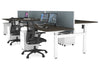 Just Right Height Adjustable 6 Person H-Bench Workstation - White Frame [1200L x 800W with Cable Scallop] - Thumbnail 91 