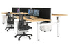 Just Right Height Adjustable 6 Person H-Bench Workstation - White Frame [1200L x 800W with Cable Scallop] - Thumbnail 37 