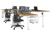 Just Right Height Adjustable 6 Person H-Bench Workstation - White Frame [1200L x 800W with Cable Scallop] - Thumbnail 57 