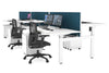 Just Right Height Adjustable 6 Person H-Bench Workstation - White Frame [1200L x 800W with Cable Scallop] - Thumbnail 23 