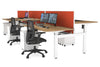 Just Right Height Adjustable 6 Person H-Bench Workstation - White Frame [1200L x 800W with Cable Scallop] - Thumbnail 111 