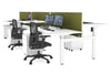 Just Right Height Adjustable 6 Person H-Bench Workstation - White Frame [1200L x 800W with Cable Scallop] - Thumbnail 20 