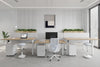 Just Right Height Adjustable 6 Person H-Bench Workstation - White Frame [1600L x 700W] - Thumbnail 2 
