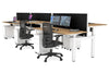 Just Right Height Adjustable 6 Person H-Bench Workstation - White Frame [1600L x 700W] - Thumbnail 59 