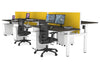 Just Right Height Adjustable 6 Person H-Bench Workstation - White Frame [1600L x 700W] - Thumbnail 85 