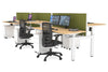 Just Right Height Adjustable 6 Person H-Bench Workstation - White Frame [1600L x 700W] - Thumbnail 101 
