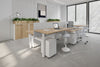 Just Right Height Adjustable 6 Person H-Bench Workstation - White Frame [1600L x 700W] - Thumbnail 4 