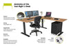 Just Right Height Adjustable Corner (RHS) Workstation - Black Frame [1600L x 1700W] - Thumbnail 4 