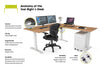 Just Right Height Adjustable Corner (RHS) Workstation - White Frame [1400L x 1700W] - Thumbnail 4 