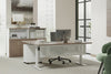 Just Right Height Adjustable Corner (RHS) Workstation - White Frame [1600L x 1550W with Cable Scallop] - Thumbnail 2 