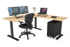 Just Right Height Adjustable Corner (RHS) Workstation - Black Frame [1600L x 1700W] - Thumbnail 5 
