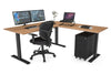 Just Right Height Adjustable Corner (RHS) Workstation - Black Frame [1600L x 1700W] - Thumbnail 6 